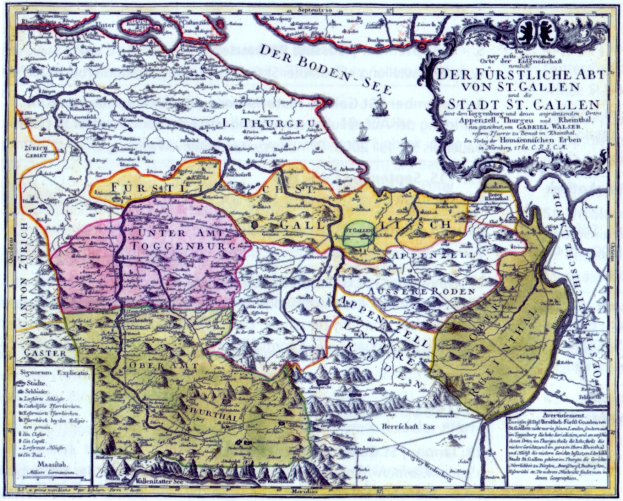 Ein 16. Jahrhundert-Kartenposter von Deutschland mit ausführlichen Textanmerkungen.