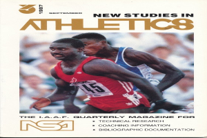 Cover eines Buches mit dem Titel "Neue Studien im Leichtathletik September 1987" mit zwei Personen auf dem Cover.