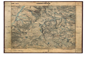 Ein altes topografisches Kartenblatt der Gerolsbach-Region in Deutschland, das detaillierte Texte und geographische Informationen enthält.